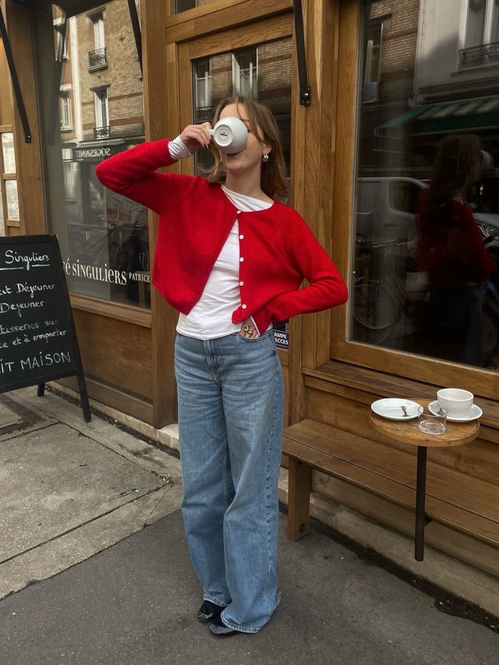 Boxy Raspberry Round-Neck Cardigan - Picture 10 of 10